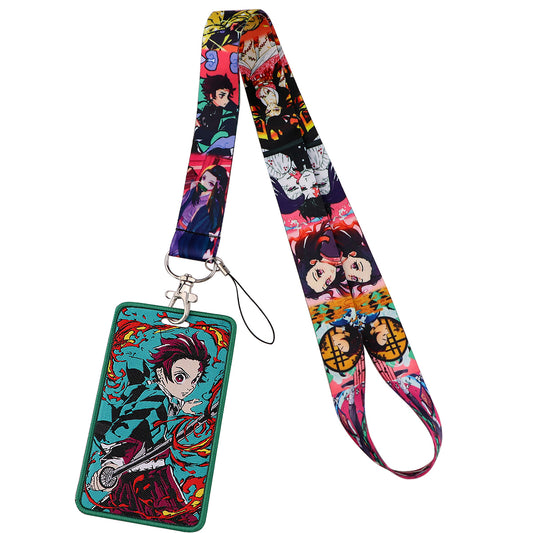 TARJETERO LANYARD BORDADO TANJIRO