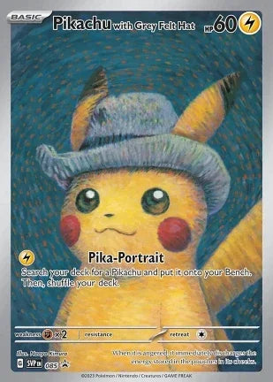TARJETA PIKACHU WITH GREY FELT HAT